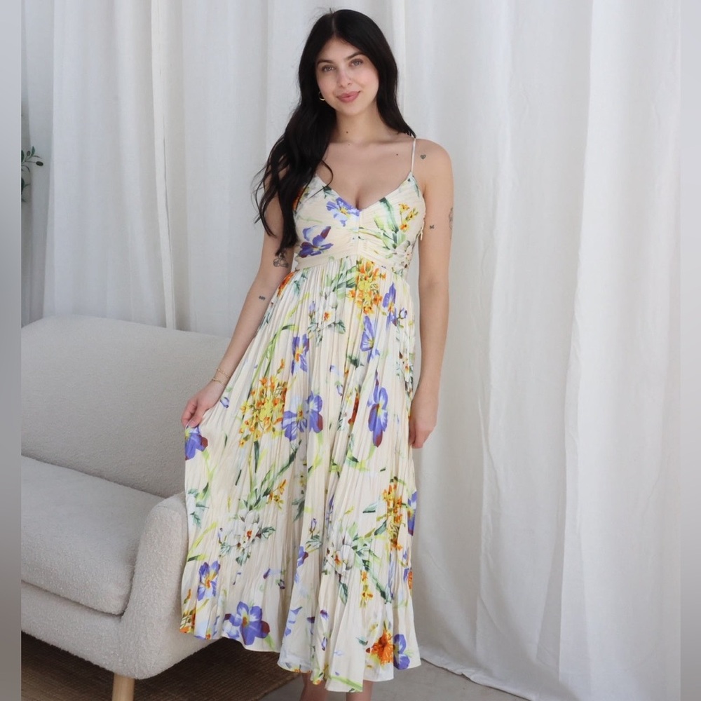 ASTR The Label Maeve Pleated Midi Dress